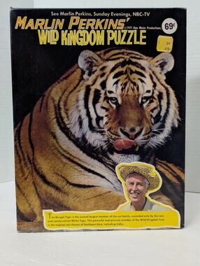 Vintage 1971 Marlin Perkins Wild Kingdom Puzzle Bengal Tiger New Sealed NBC TV